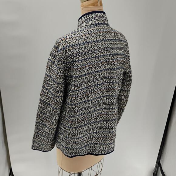 LAFAYETTE 148 Regatta Multi color Cotton Blend Snap Button Jacket tweed academia - Picture 11 of 12